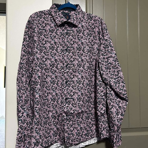 John Lennon by English Laundry Floral Button-Up Shirt XXL Stretch Purple Floral - Picture 2 of 8